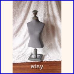 Midcentury Art Deco Style Blue or Gray Mannequin Bust Art Deco woman bust gray bust blue bust gray dress form tabletop display