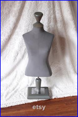 Midcentury Art Deco Style Blue or Gray Mannequin Bust Art Deco woman bust gray bust blue bust gray dress form tabletop display