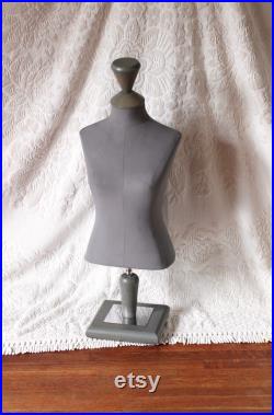 Midcentury Art Deco Style Blue or Gray Mannequin Bust Art Deco woman bust gray bust blue bust gray dress form tabletop display