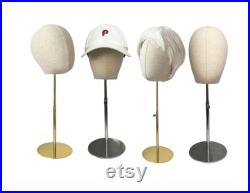 Millinery Hats Display Wigs Display Adjustable Gold Base Female Mannequin Head Lucia