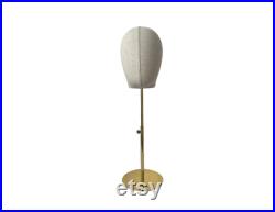 Millinery Hats Display Wigs Display Adjustable Gold Base Female Mannequin Head Lucia