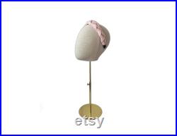 Millinery Hats Display Wigs Display Adjustable Gold Base Female Mannequin Head Lucia