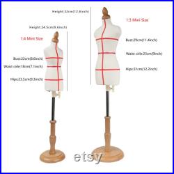Mini Female Dress Form 1 4 Scale Pinnable Foam Tailor Mannequin