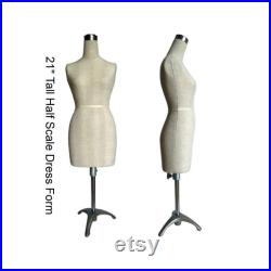 Mini Half Scale Professional Pinnable Female Dress Form (Great for Students )