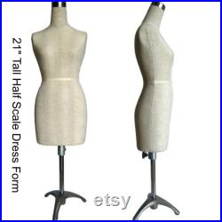 Mini Half Scale Professional Pinnable Female Dress Form (Great for Students )