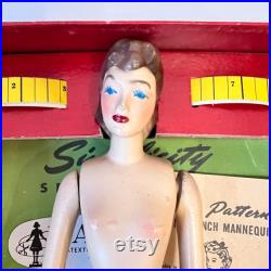 Miniature Fashions 102 Sewing Mannequin Doll 12.5 tall Latexture Products 1940s. Like New.