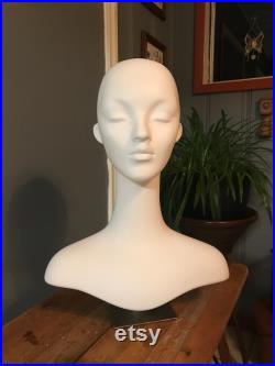 Mold Plastic Mannequin With Head Shoulders and Metal Stand