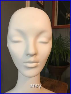 Mold Plastic Mannequin With Head Shoulders and Metal Stand