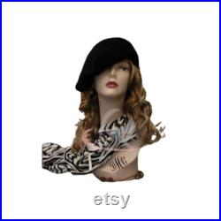 Monogrammed Female Mannequin Head Wig and Jewelry Display