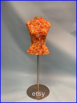 Mosaic Button Female Dress Form on Stand