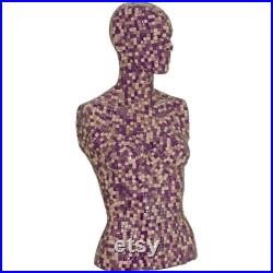 Mosaic Glass Art Mannequin One-of-a-Kind Decorative Display Art Piece, Handmade with Stained Glass