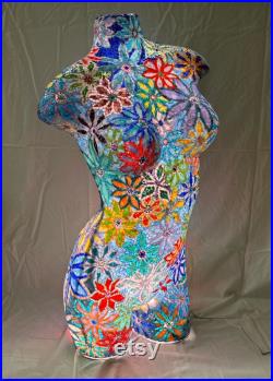 Mosaic Glass Art Sculpture Mannequin Paint