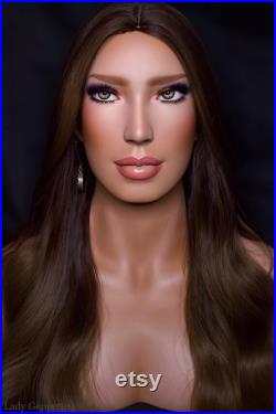 NEW Realistic female mannequin head with glass eyes