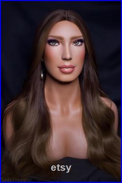 new female realistic wig mannequin head