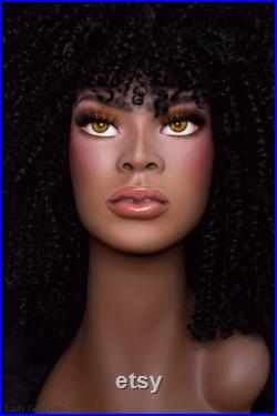 NEW Realistic female mannequin head with glass eyes