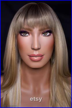 NEW Realistic female mannequin head with glass eyes