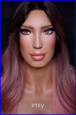 NEW Realistic female mannequin head with glass eyes