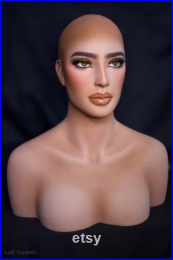 NEW Realistic female mannequin head with glass eyes