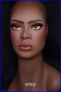 NEW Realistic female mannequin head with glass eyes
