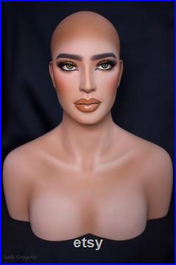 NEW Realistic female mannequin head with glass eyes