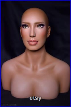 NEW Realistic female mannequin head with glass eyes