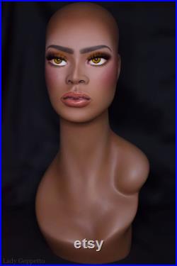 NEW Realistic female mannequin head with glass eyes