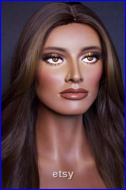 NEW Realistic female mannequin head with painted eyes