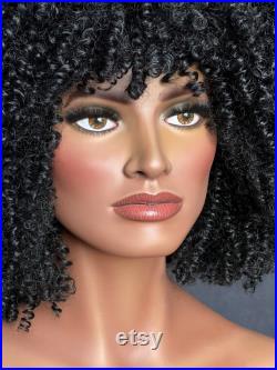 NEW Realistic female mannequin head with painted eyes