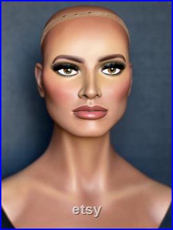 NEW Realistic female mannequin head with painted eyes