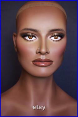 NEW Realistic female mannequin head with painted eyes