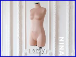 NINA Soft anatomic tailor dress form Professional tailor mannequin torso Fully pinnable Tailor dummy Perfect for lingerie design