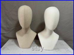 Natural Linen Free Standing Pinnable Sewing Female Mannequin Head with Shoulders Judy