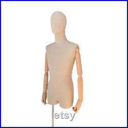 Natural Linen Male Mannequin Dress Form with Legs Francis