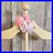 New Boho nursery Baby shower centerpiece, Child Boutique, Craft fair display infant toddler size, Bohemian lambs ear and pink cabbage rose