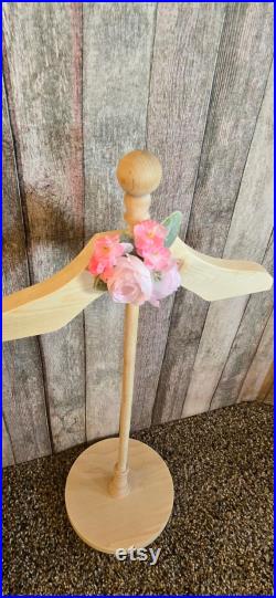 New Boho nursery Baby shower centerpiece, Child Boutique, Craft fair display infant toddler size, Bohemian lambs ear and pink cabbage rose