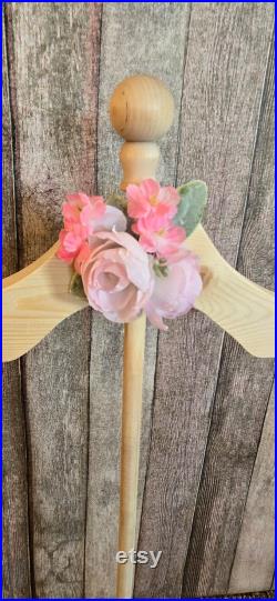 New Boho nursery Baby shower centerpiece, Child Boutique, Craft fair display infant toddler size, Bohemian lambs ear and pink cabbage rose