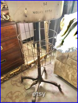 No Shipping Antique True Vintage Wire Cage Dress Form Iron adjustable Stand Local PICKUP only
