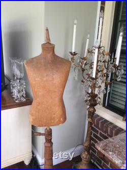 ON SALE -Antique French Mannequin Old Paper Mache Board Mercantile Mannequin Form Display Late 1800s Early 1900s