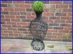 Old Wicker Dress Form Bust. Vintage Black Female Mannequin. Natural Boho Rattan Torso Display Stand.