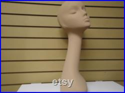 One (1) 20 h 6303XDS Black Durastone tm Swan curved Neck Mannequin Head Irregular for veils-wigs-hats Polly Products-Made in the USA