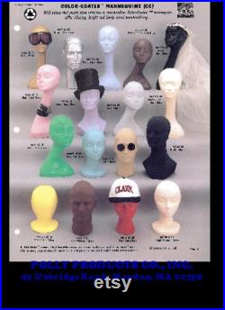 One (1) 20 h 6303XDS Black Durastone tm Swan curved Neck Mannequin Head Irregular for veils-wigs-hats Polly Products-Made in the USA