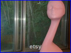 One (1) 20 h 6303XDS Black Durastone tm Swan curved Neck Mannequin Head Irregular for veils-wigs-hats Polly Products-Made in the USA