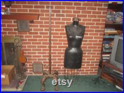 PICK UP ONLY.Vintage Fabulous 34x24x35 Standing Store Display Dress Form Mannequin with Cast Iron Clawfoot Base