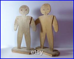 Pair Of Child Mannequins Vintage 1970s French Shop Window Display Manikins Boy And Girl Figures For Clothes Display Shop Décor