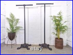 Pair Vintage Industrial Heavy Duty Commercial Shop Clothing Display T Bar Stands