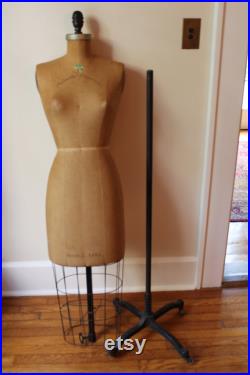 Palmenberg Cavanagh MANNEQUIN, Antique New York Female Dress Form, Wedding Dress Holder Covered Dress Form Dress Maker Form, Free USA Ship