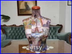 Paris Art Pictures Mannequin -Paper Mache Torso- Vintage Inspired- French Inspired- Jewelry Display- Necklace Holder- Shop Display