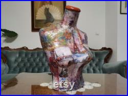 Paris Art Pictures Mannequin -Paper Mache Torso- Vintage Inspired- French Inspired- Jewelry Display- Necklace Holder- Shop Display