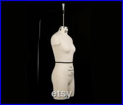 Patsy NS, FCE Size 8 Petite Female Professiona Mannequin Neck Suspended, Short Legs, Collapsible Shoulders, and Detachable Arms