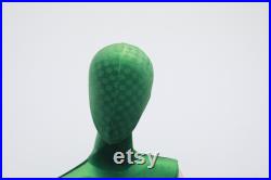 Persian Green Velvet Checks Adjustable Silver Base Flexible Waist Female Mannequin Dress Form Miley